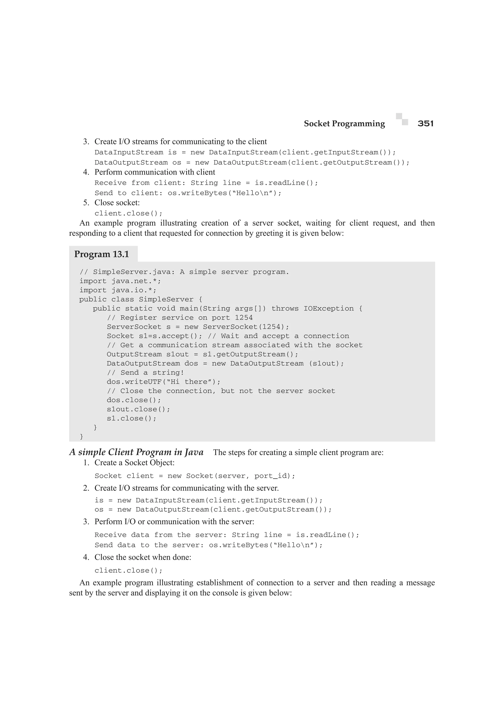 Socket Programming by Rajkumar Buyya | PDF