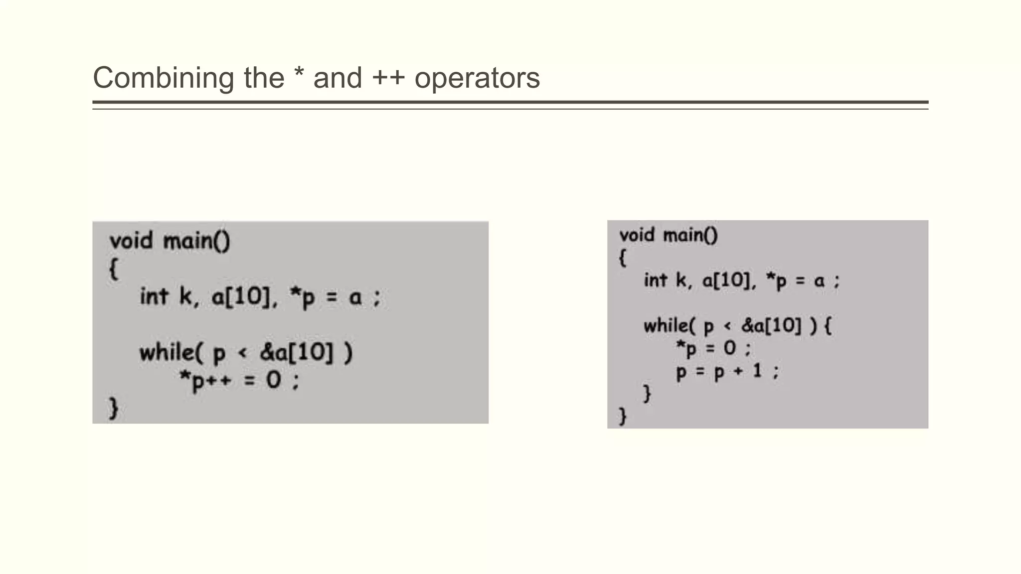 Combining the * and ++ operators
 