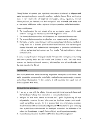Class, Economic Change & Political Liberalization in the Arab World | PDF