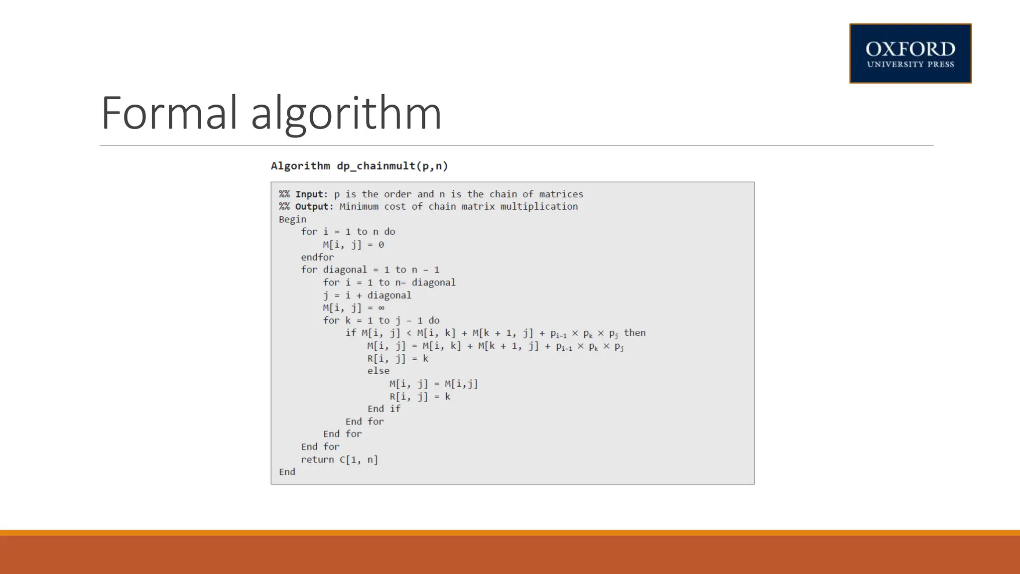 Formal algorithm
 