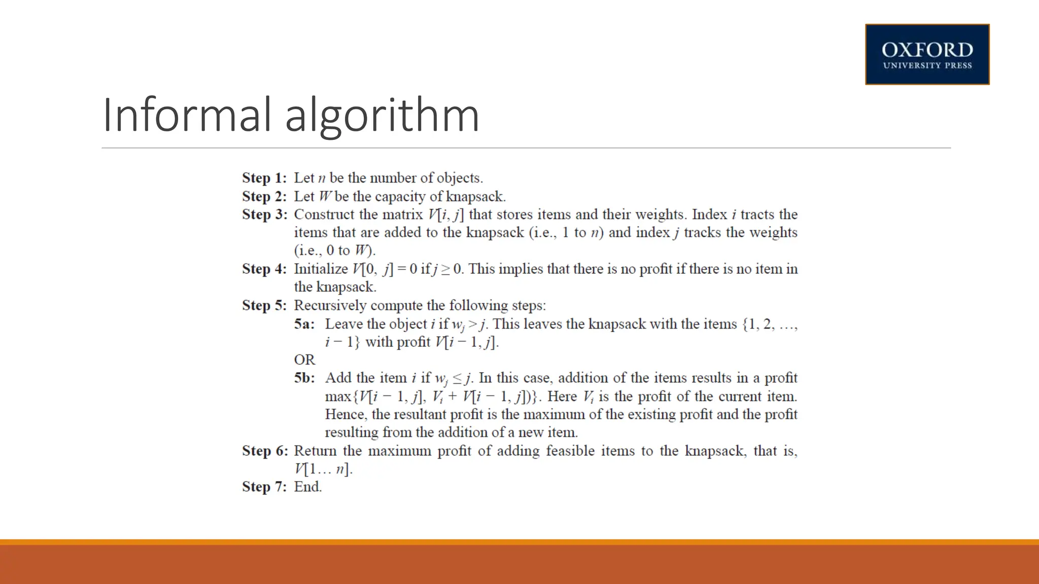 Informal algorithm
 