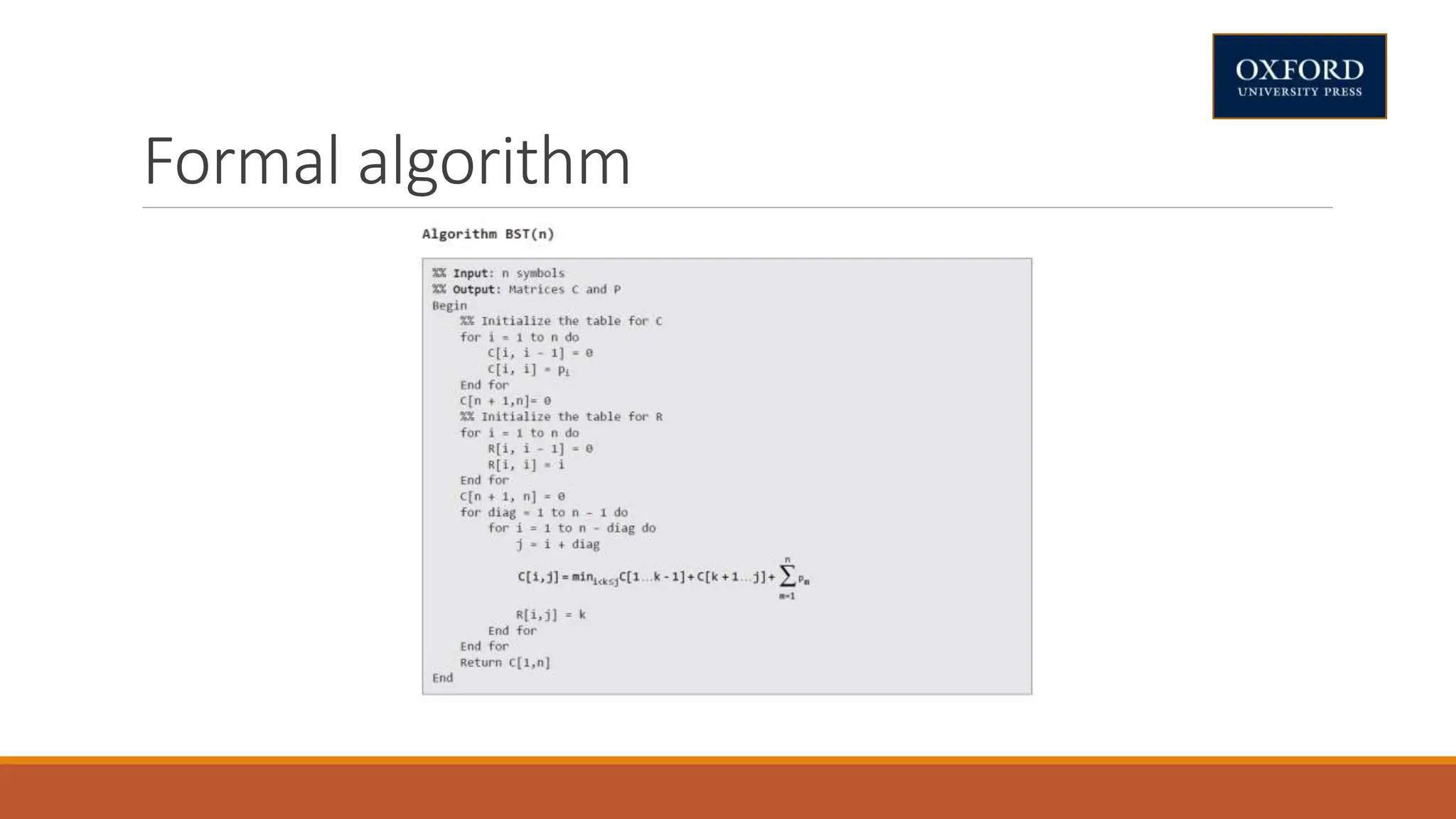 Formal algorithm
 