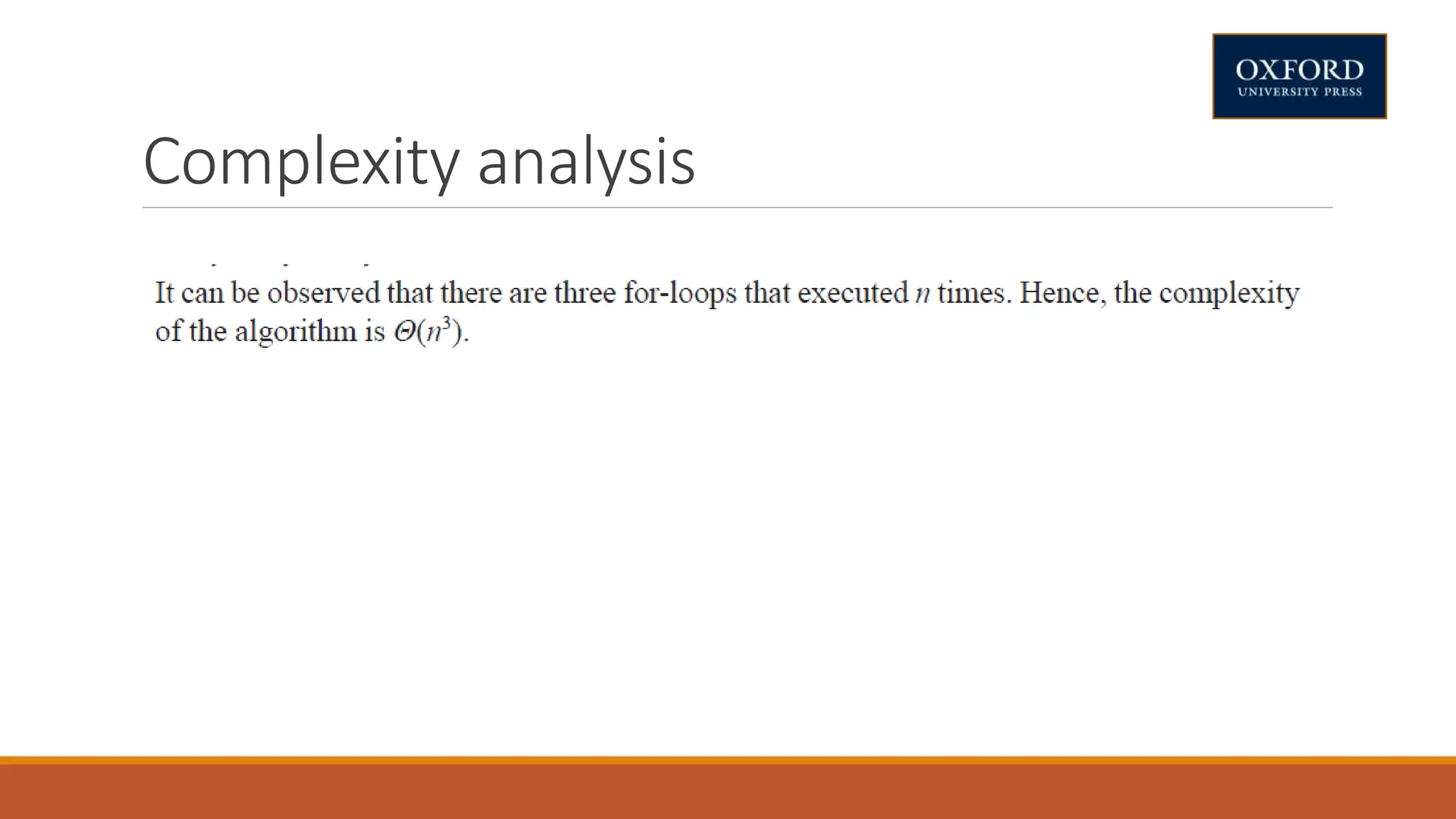Complexity analysis
 