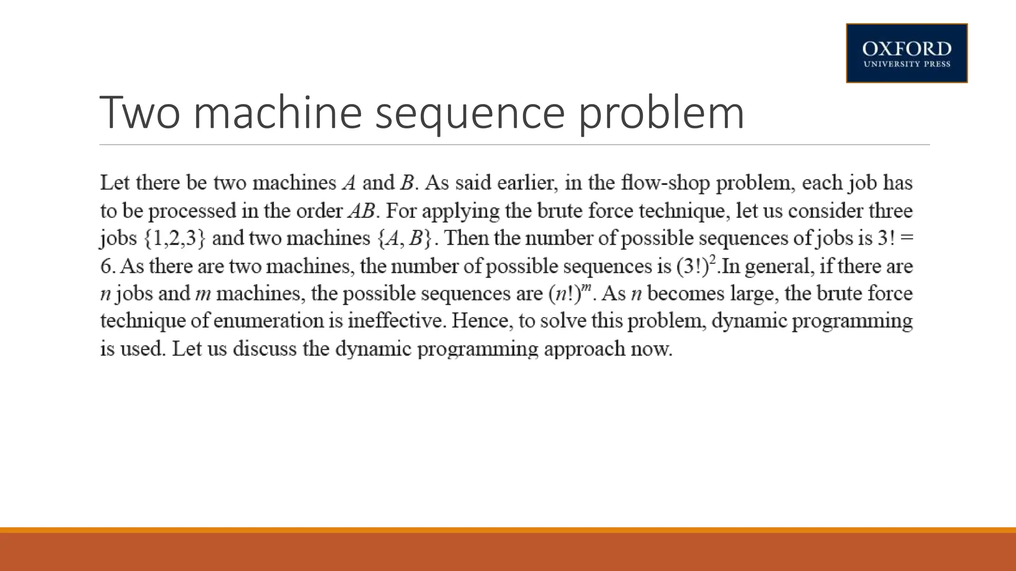 Two machine sequence problem
 
