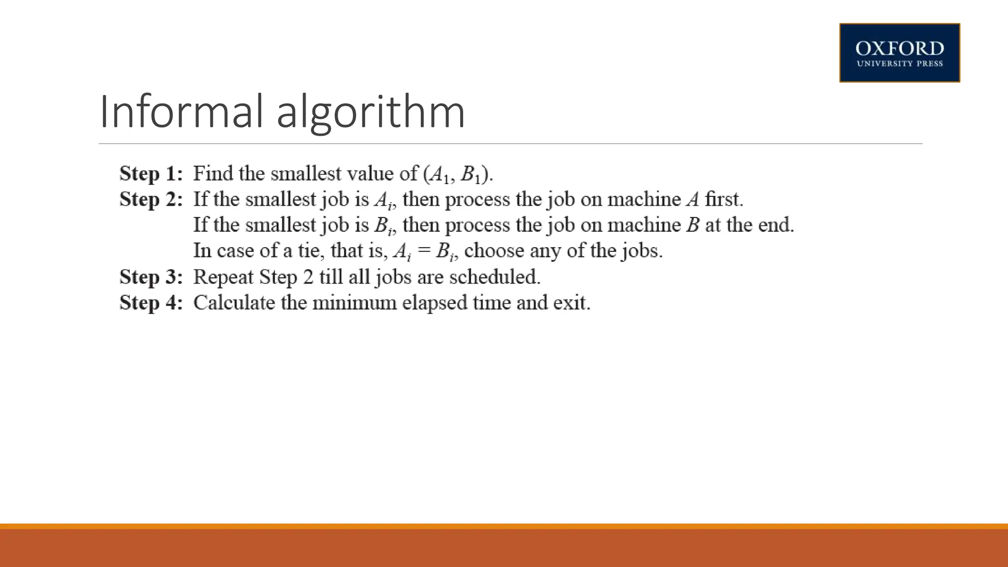 Informal algorithm
 