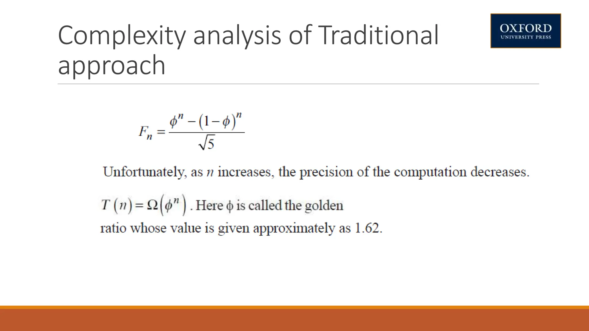 Complexity analysis of Traditional
approach
 