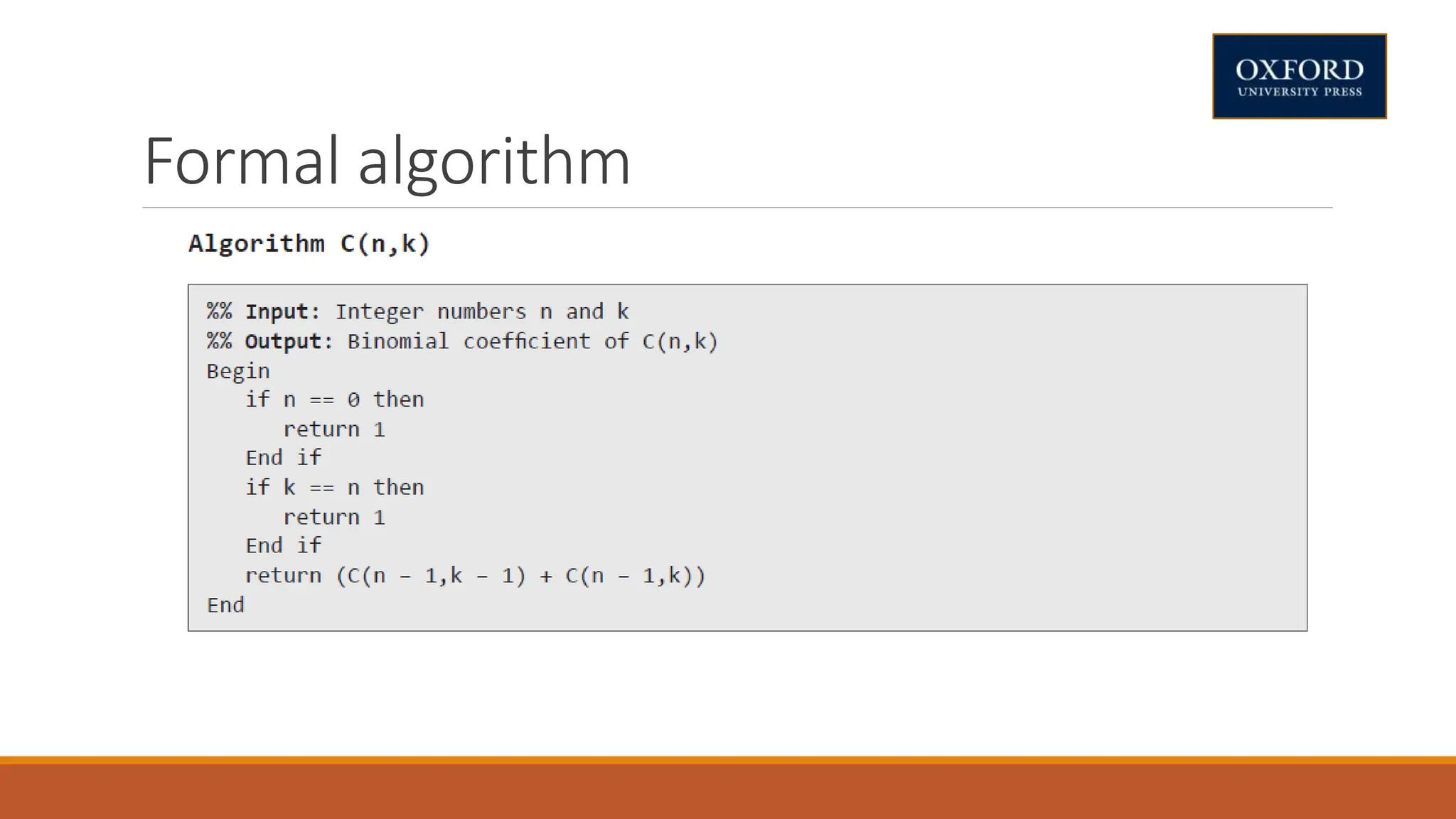 Formal algorithm
 