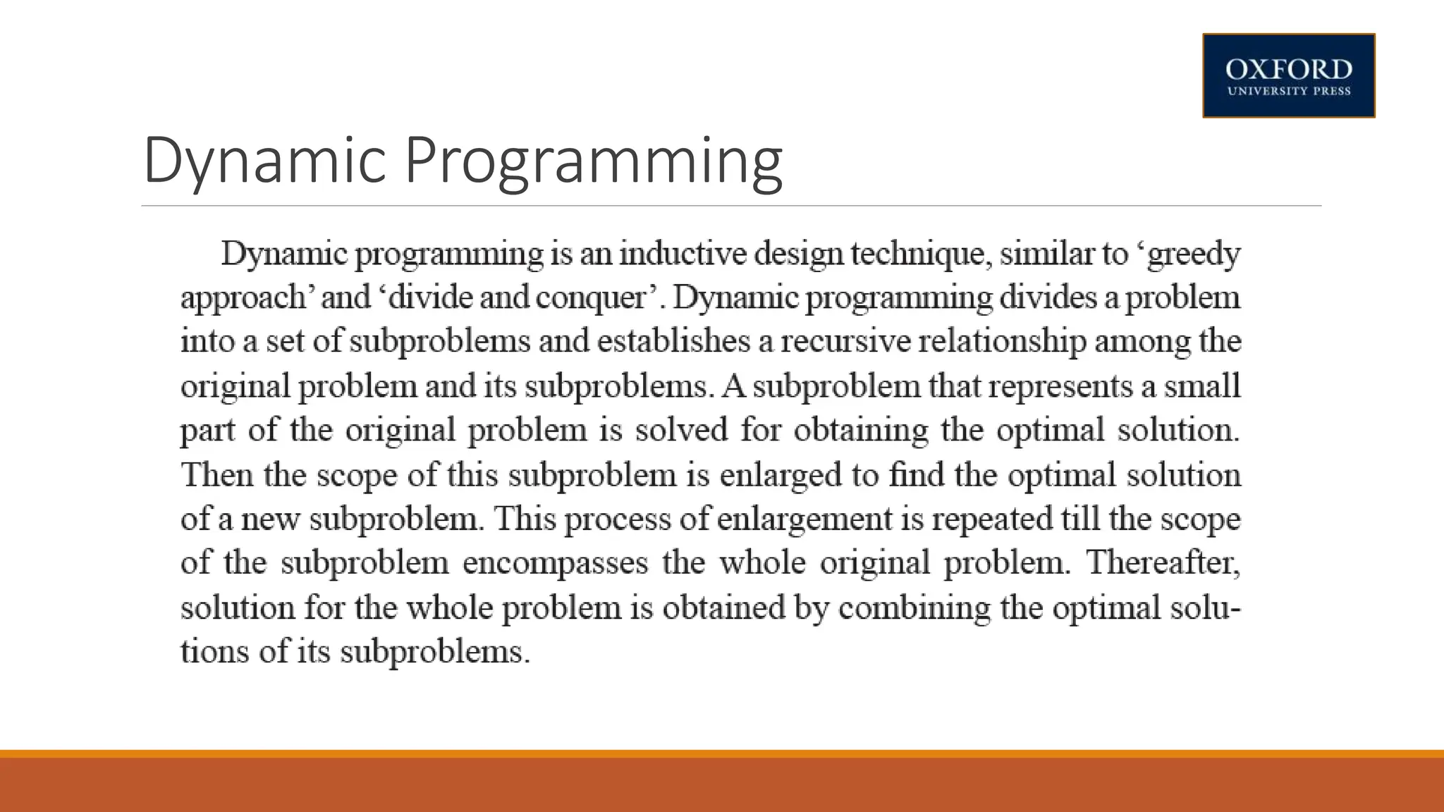 Dynamic Programming
 