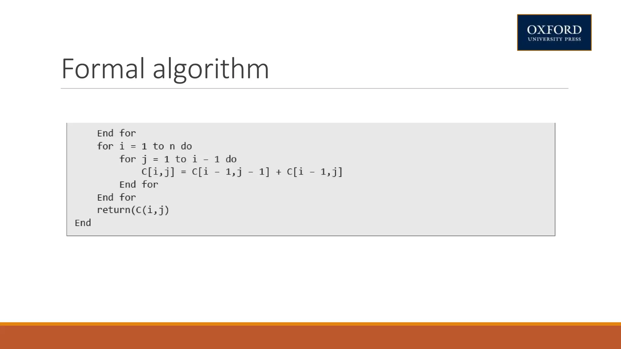 Formal algorithm
 