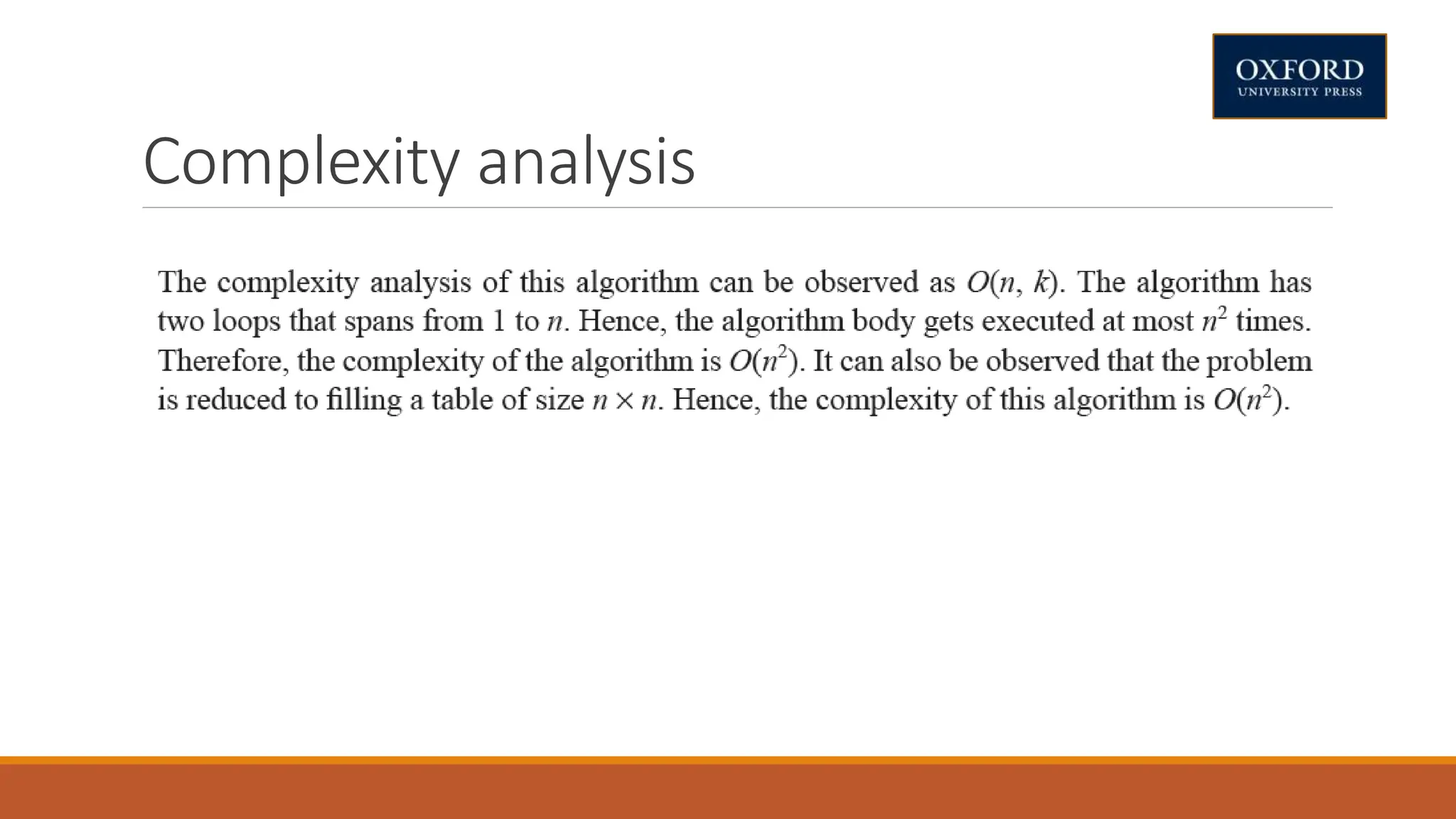 Complexity analysis
 