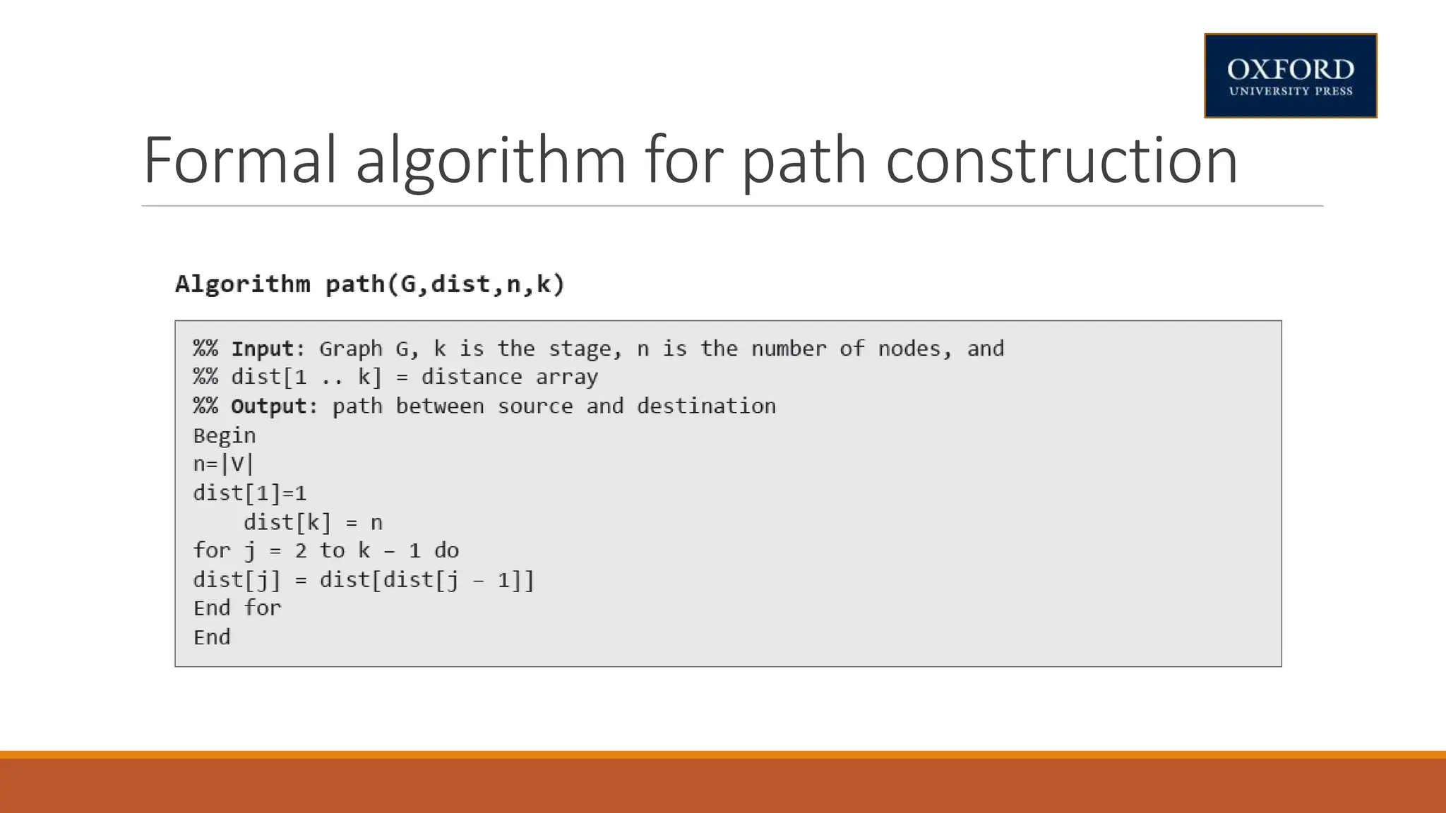 Formal algorithm for path construction
 