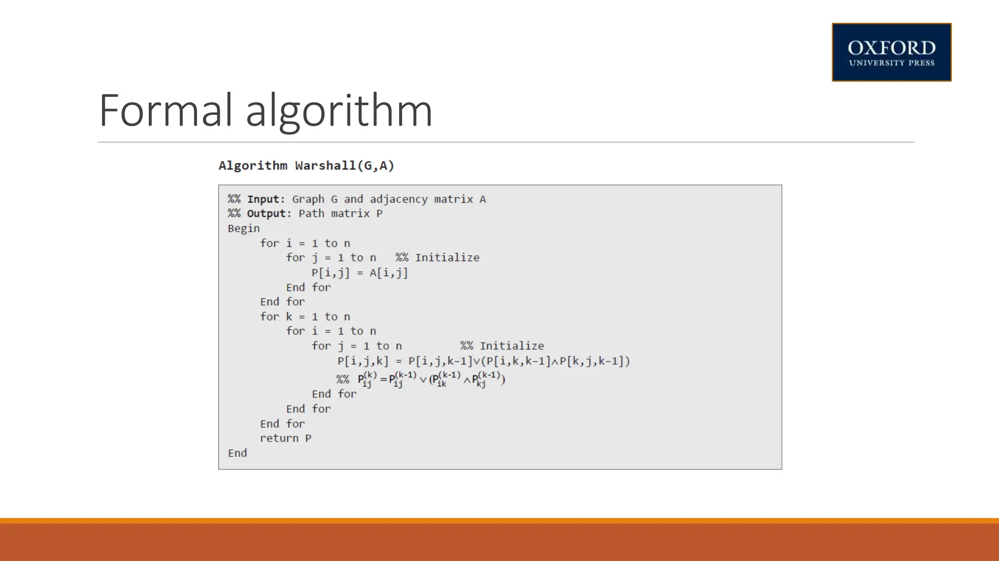 Formal algorithm
 