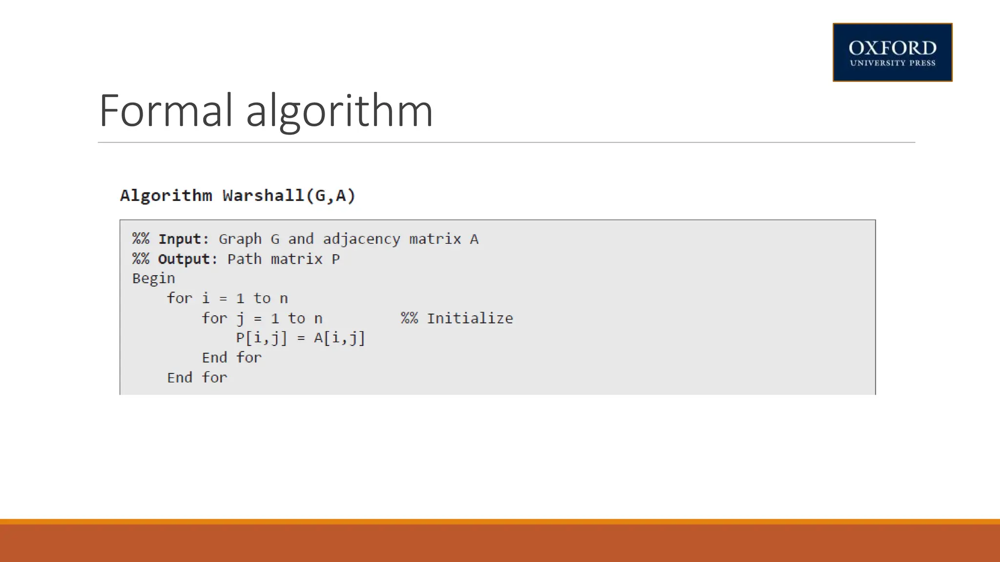 Formal algorithm
 