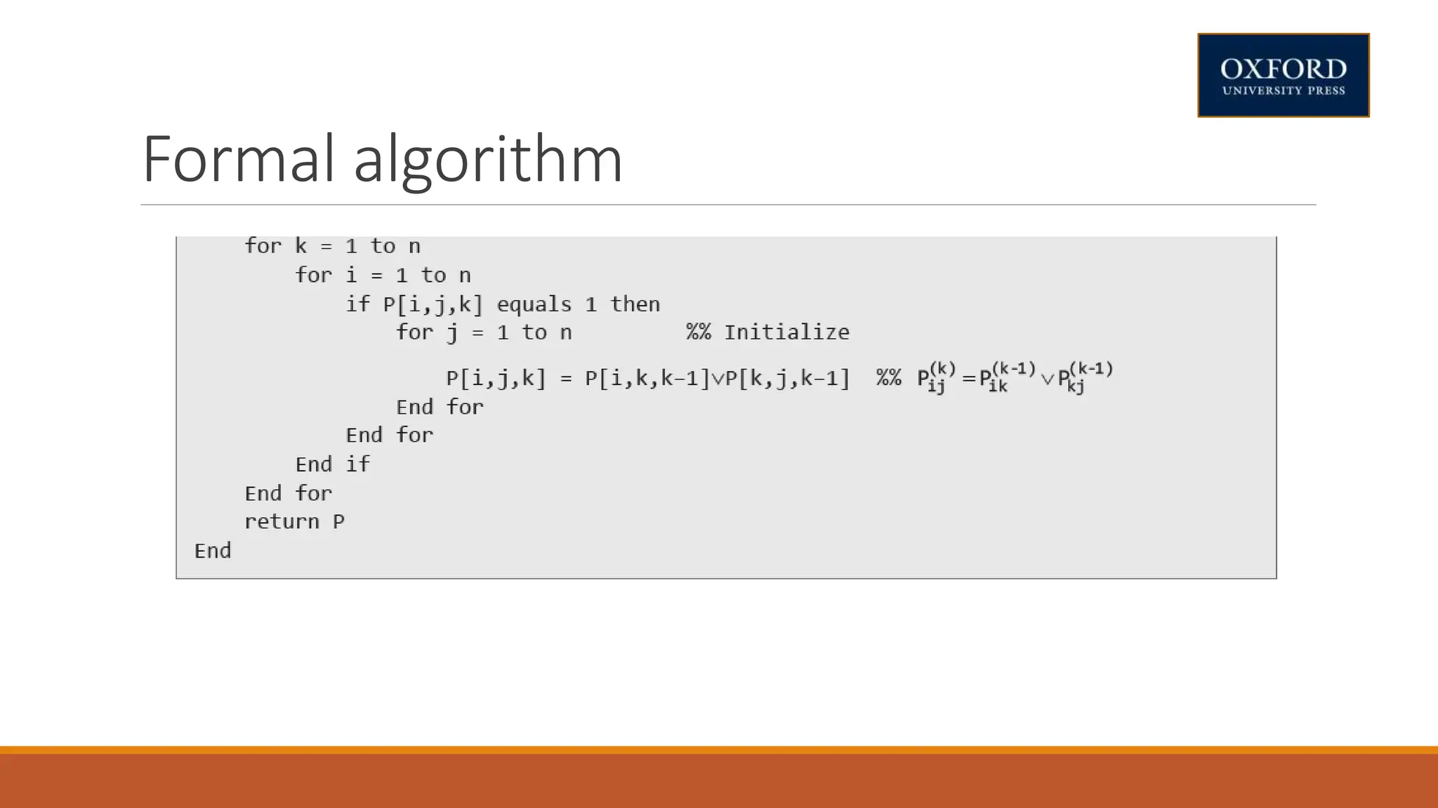 Formal algorithm
 