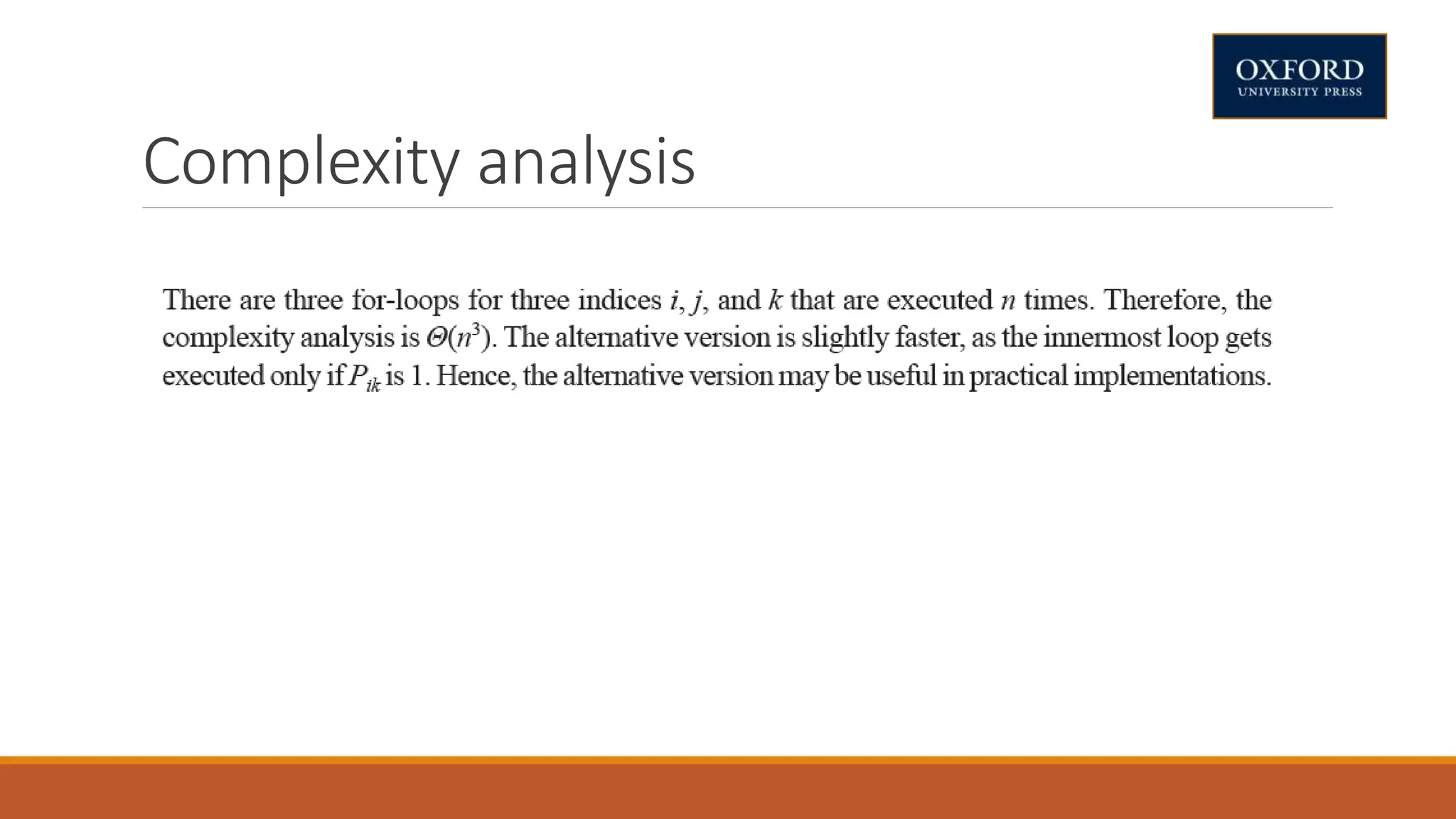 Complexity analysis
 