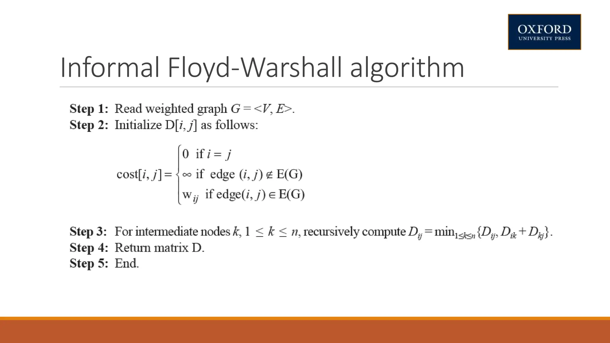 Informal Floyd-Warshall algorithm
 