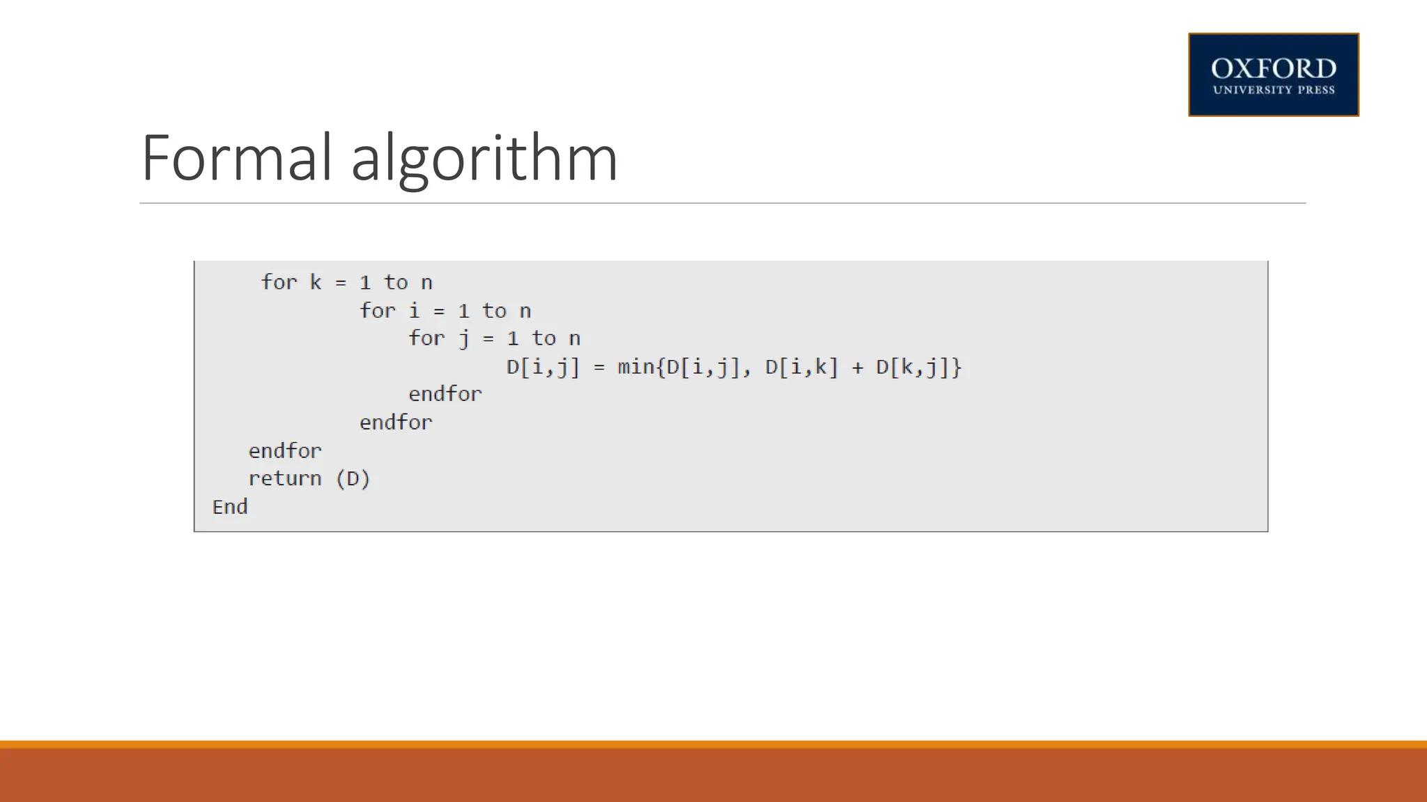 Formal algorithm
 