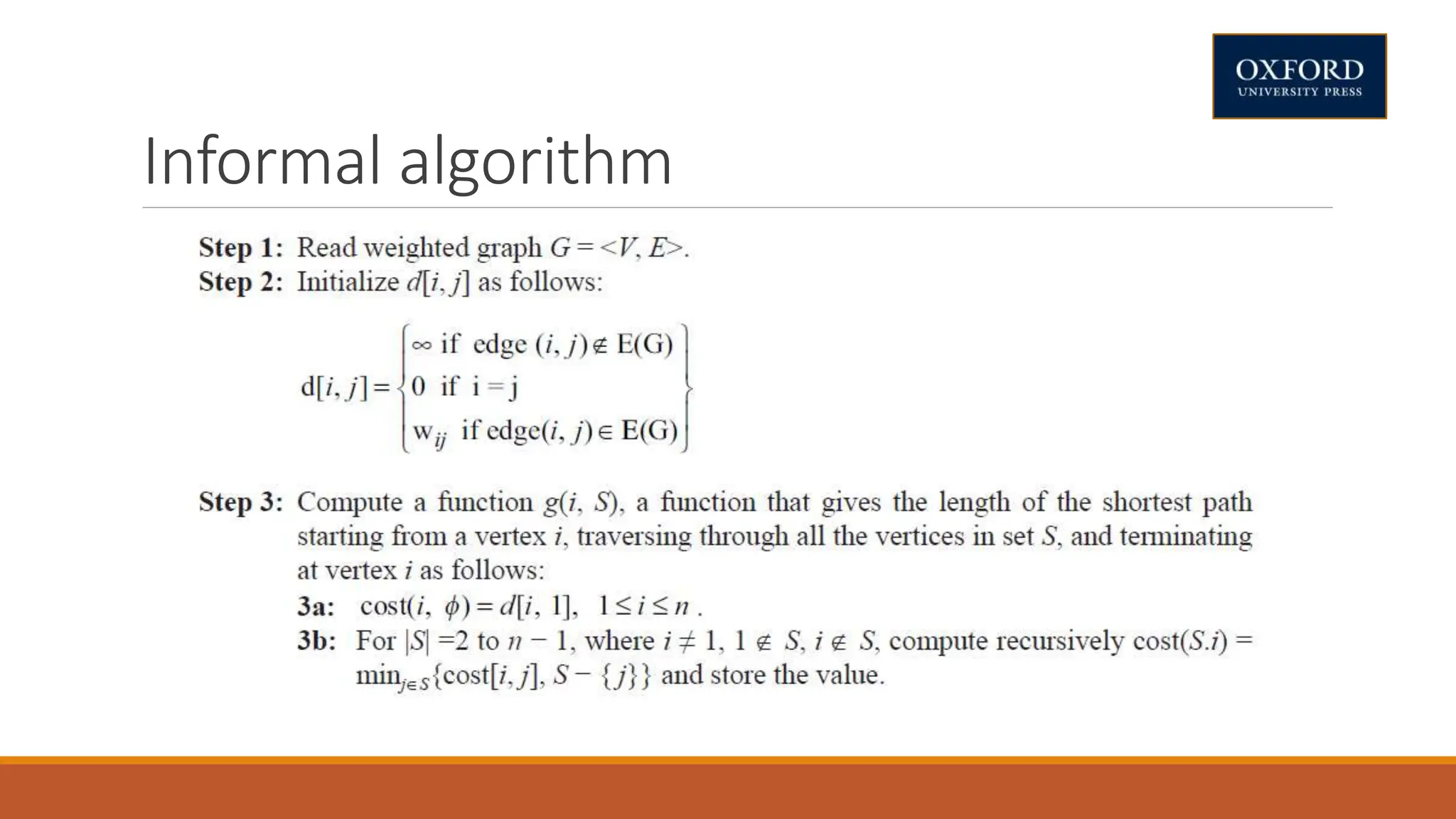 Informal algorithm
 