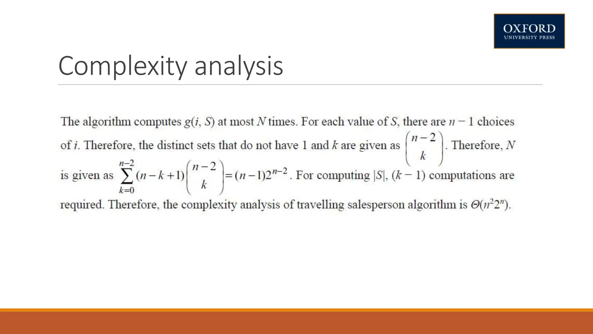 Complexity analysis
 