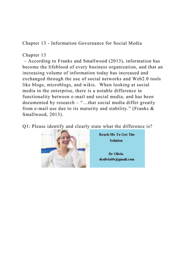 Chapter 13 - Information Governance for Social MediaChapter .docx