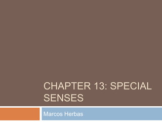 CHAPTER 13: SPECIAL
SENSES
Marcos Herbas
 