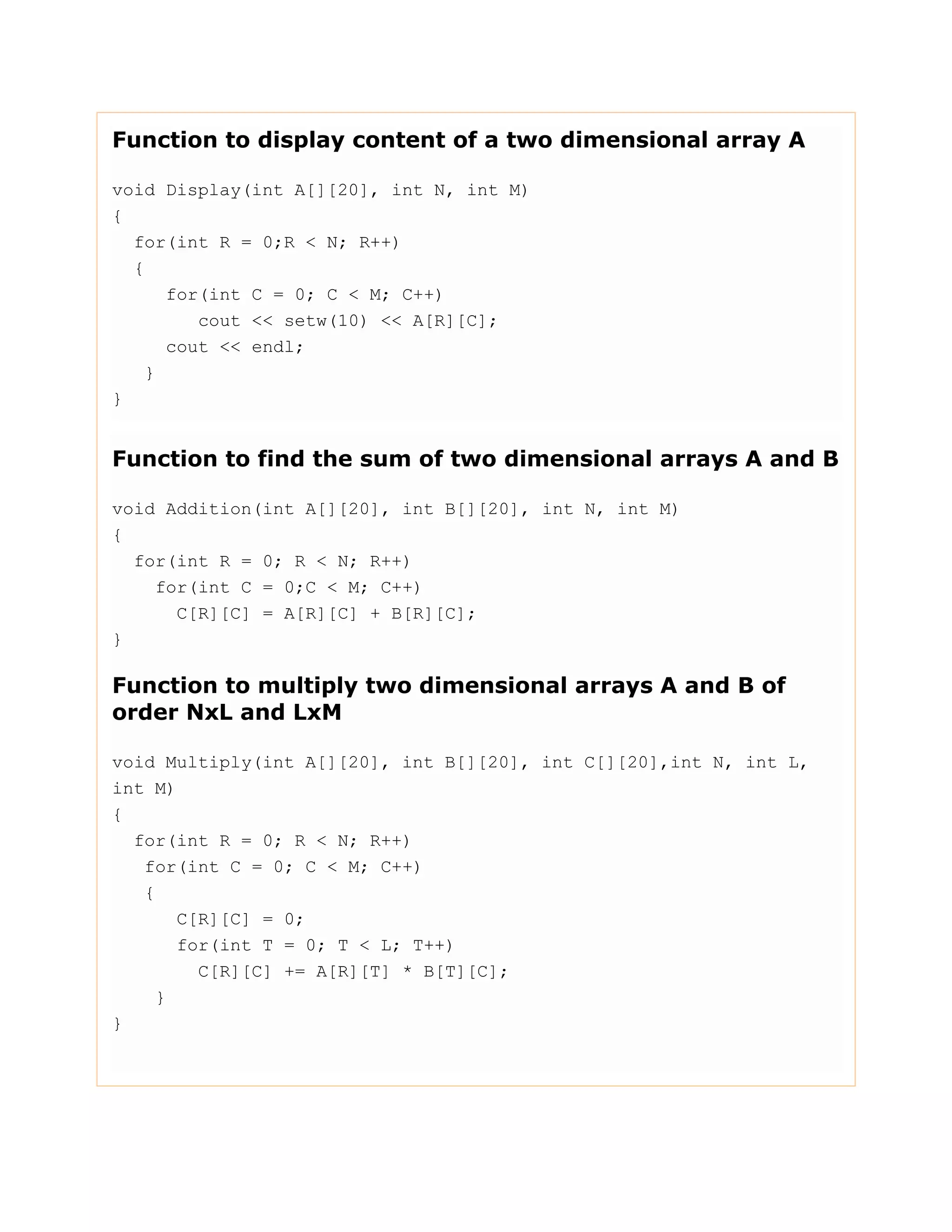 Chapter13 two-dimensional-array | PDF