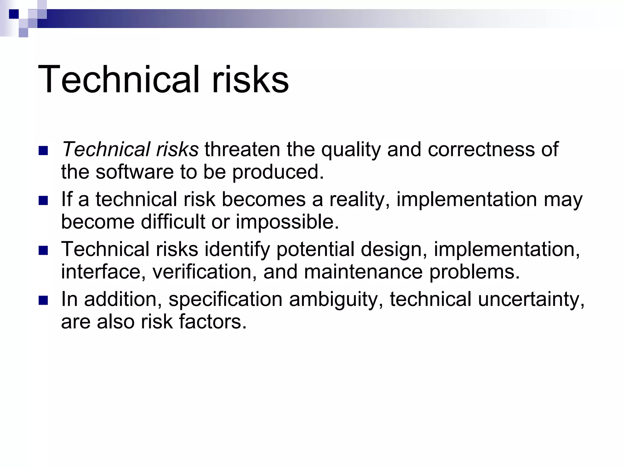 A Risk Analysis and Management in Software Engineering | PPT