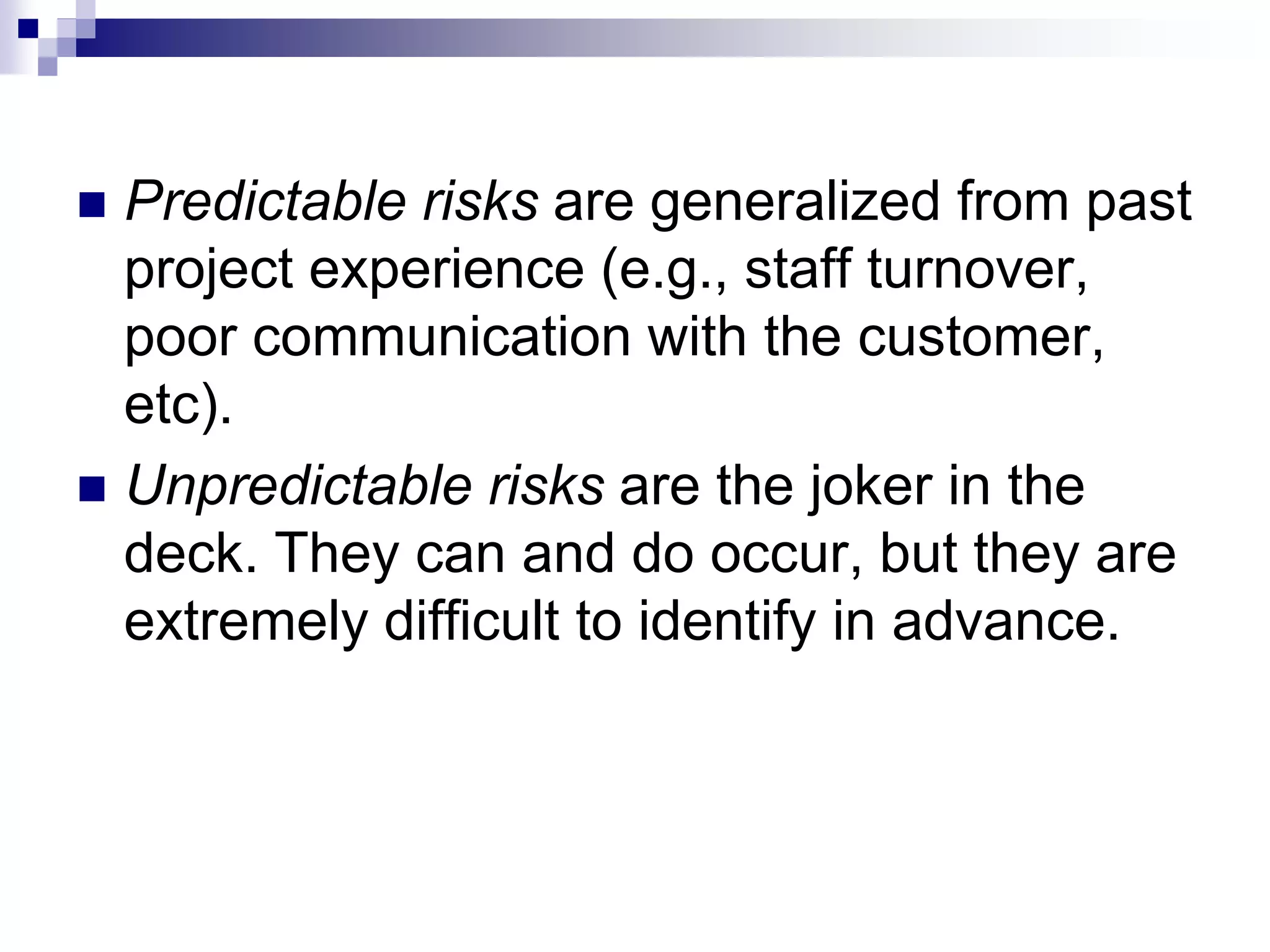 A Risk Analysis and Management in Software Engineering | PPT