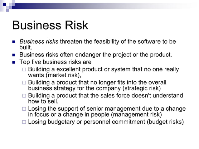 A Risk Analysis and Management in Software Engineering | PPT