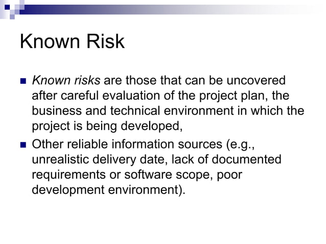 A Risk Analysis and Management in Software Engineering | PPT