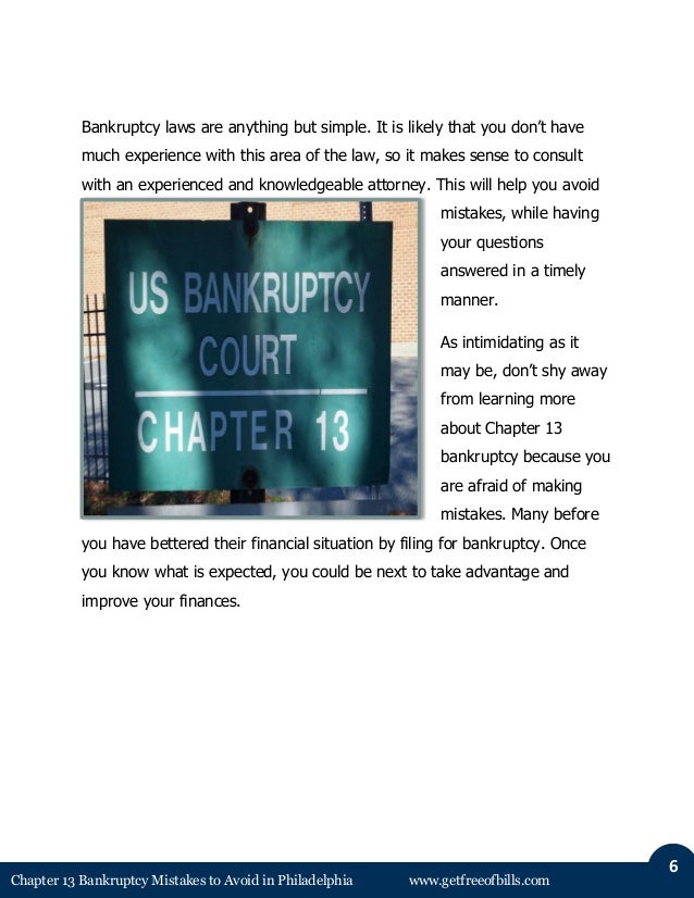 Chapter 13 Bankruptcy Mistakes to Avoid in Phildelphia Chapter 13 Bankruptcy Mistakes to Avoid in Phildelphia