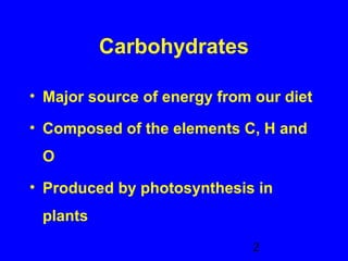 Chapter 13 Carbohydrates Ppt