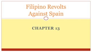 Filipino Revolts
Against Spain
CHAPTER 13

 