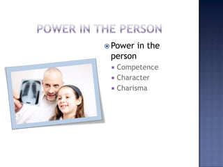 Power in the personPower in the personCompetenceCharacterCharisma