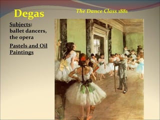 The Dance Class  1881 Degas Pastels and Oil Paintings Subjects :  ballet dancers,  the opera 