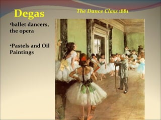 The Dance Class  1881 Degas Pastels and Oil Paintings ballet dancers,  the opera 