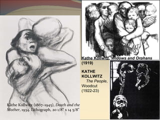 Käthe Kollwitz (1867–1945),  Death and the Mother , 1934. Lithograph, 20 1/8" x 14 5/8" Kathe Kollwitz,  Widows and Orphans  (1919) KATHE KOLLWITZ      The People , Woodcut (1922-23) 