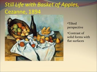 Tilted perspective Contrast of solid forms with flat surfaces 