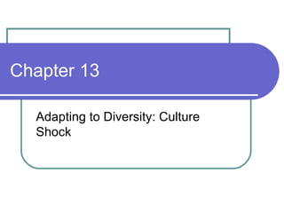 Chapter 13 Adapting to Diversity: Culture Shock 