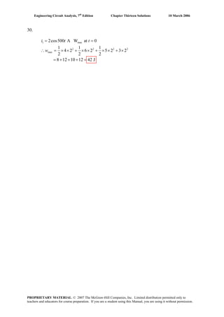 Chapter 13 solutions_to_exercises (engineering circuit analysis 7th) | PDF