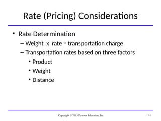 Transportation Rates Example Chapter 13 Transportation ManagementChapter 13 Transportation ...