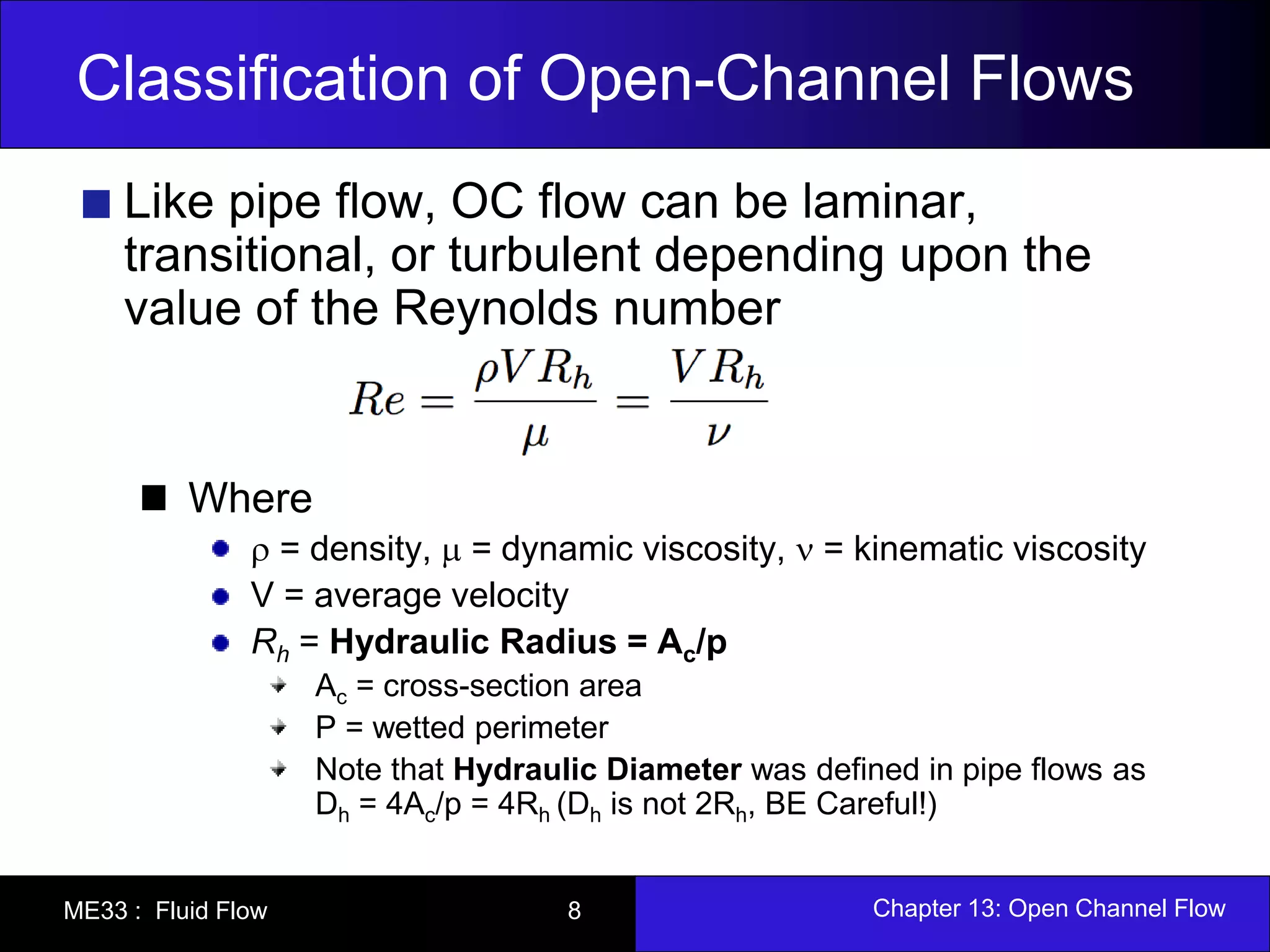 open channel flow | PPT | Physics | Science
