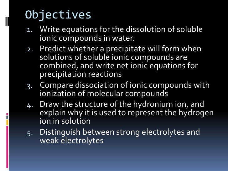 Chapter 14 1 compounds in aqueous solutions