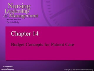 Chapter 14 Budget Concepts for Patient Care 