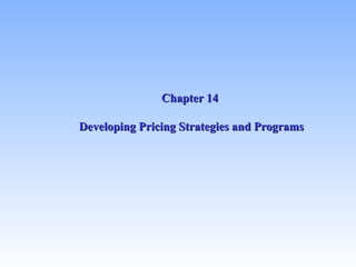 Chapter 14  Developing Pricing Strategies and Programs 