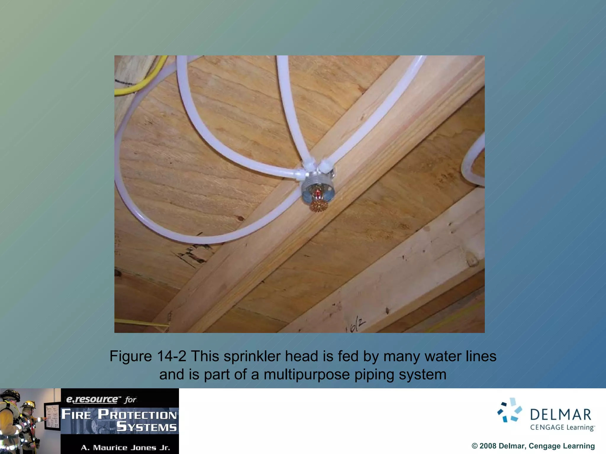 Figure 14-2 This sprinkler head is fed by many water lines and is part of a multipurpose piping system 