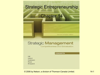 Strategic Entrepreneurship

                 Chapter 14




© 2006 by Nelson, a division of Thomson Canada Limited.   14-1
 