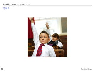 第14章 もうちょっとだけモナド

Q&A

36

Open Cloud Campus

 