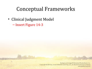Conceptual Frameworks
• Clinical Judgment Model
– Insert Figure 14-3
 
