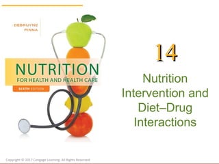 1414
Nutrition
Intervention and
Diet–Drug
Interactions
Copyright © 2017 Cengage Learning. All Rights Reserved.
 